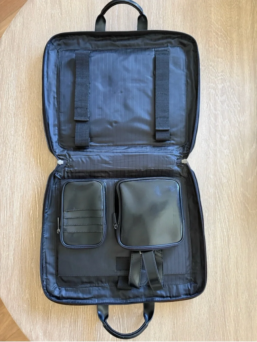 Black Leather Kenneth Cole Laptop Briefcase
